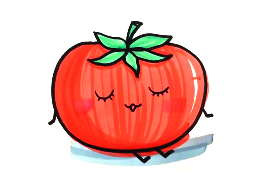简单可爱的西红柿简笔画画法