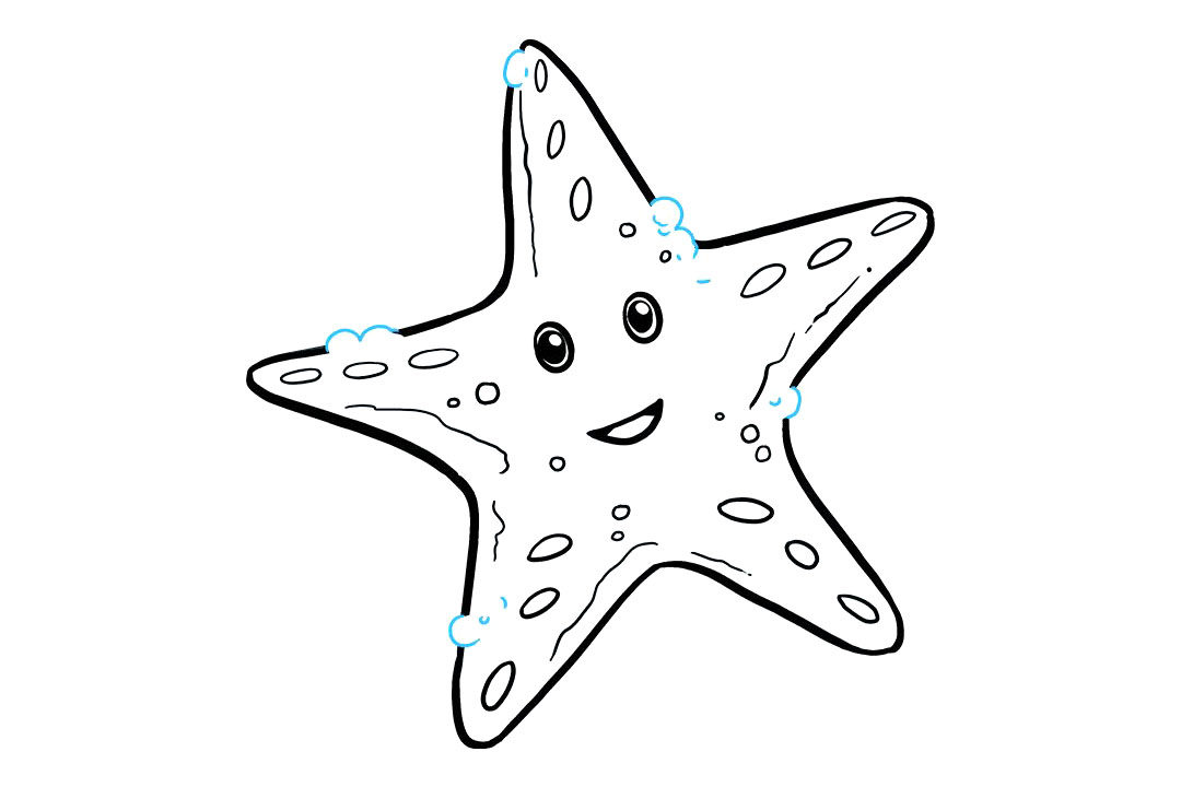 如何画可爱的海星简笔画