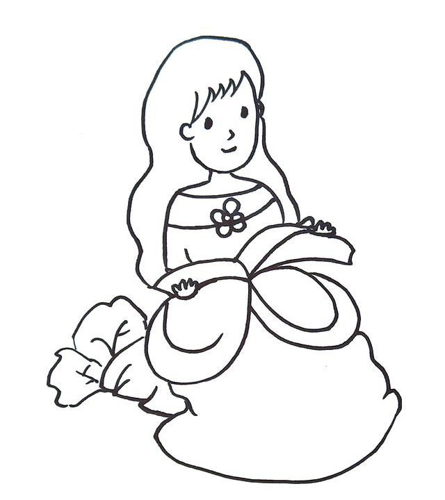 白雪公主简笔画怎么画
