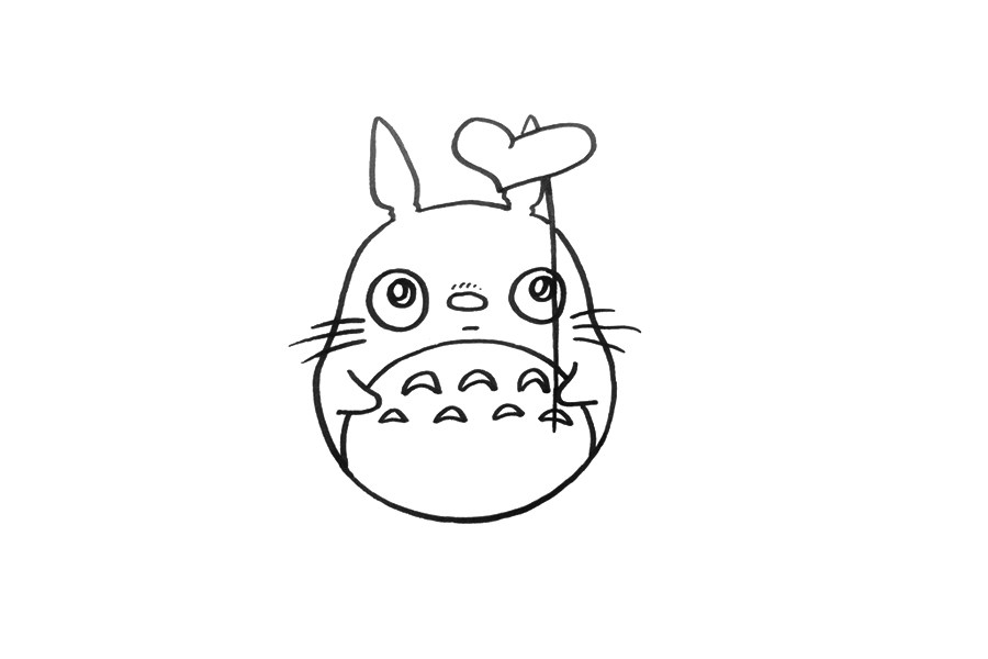 可爱的龙猫简笔画画法教程