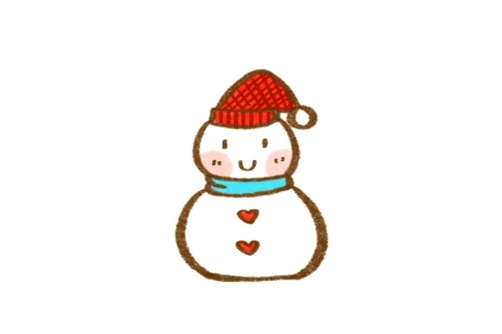 可爱雪人简笔画教程