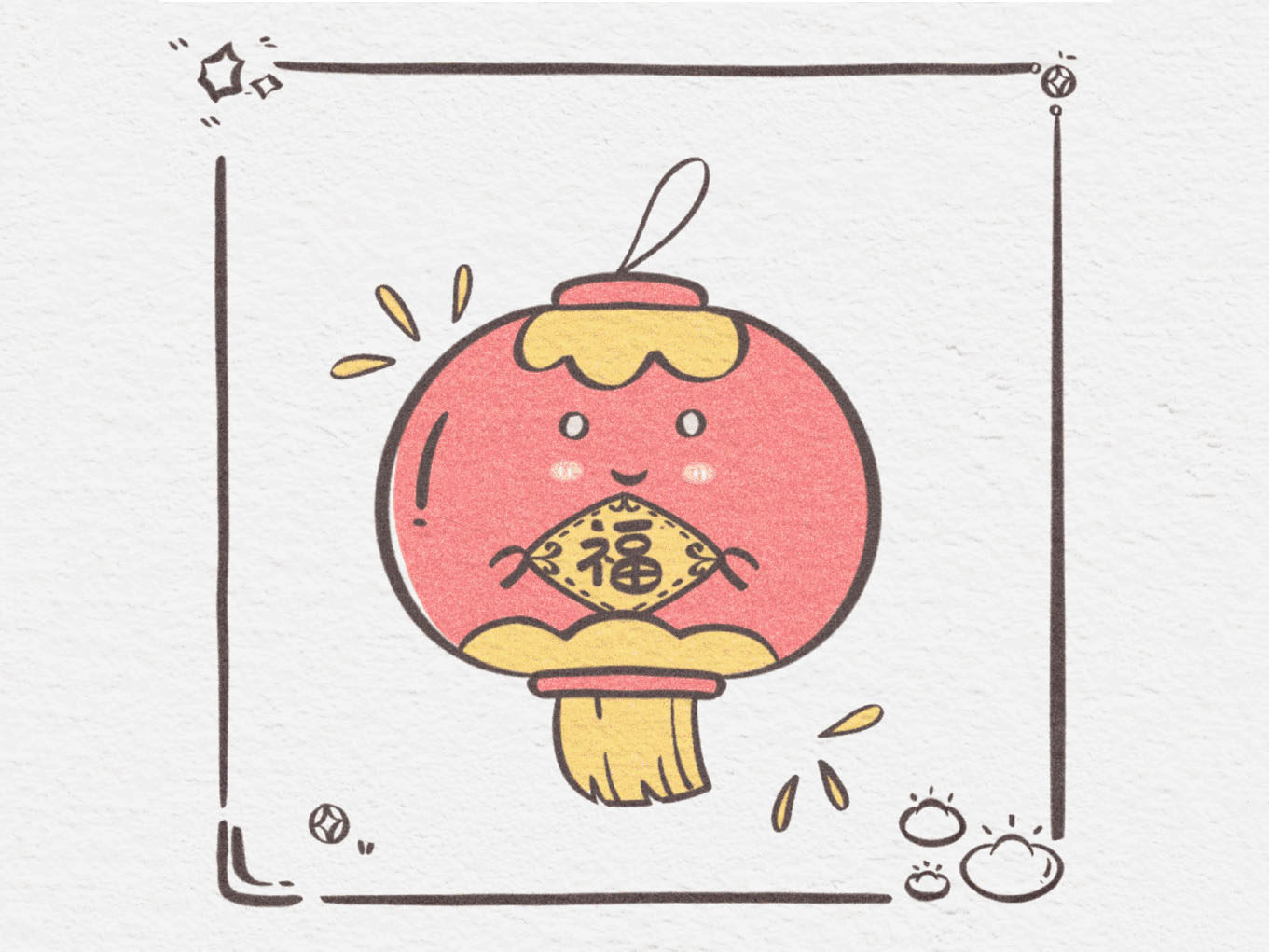可爱的新年主题简笔画