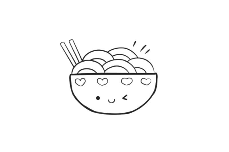 如何画一碗面条