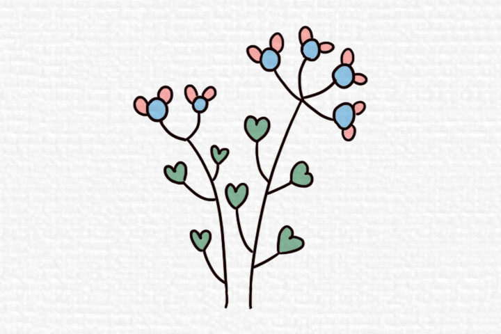 阳春三月漂亮的花朵简笔画图片