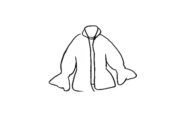 收腰羽绒服怎么画