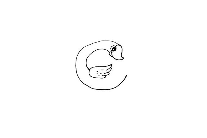 倒影鹅简笔画画法步骤
