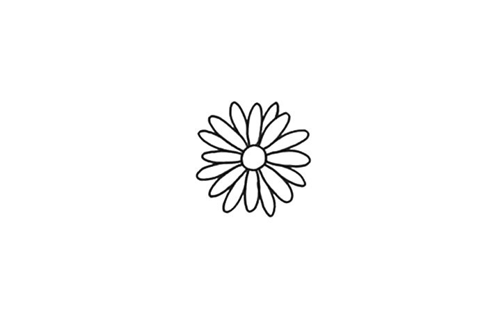 清明节画束菊花简笔画画法