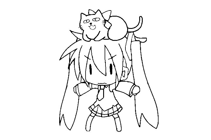 初音未来漫画线稿