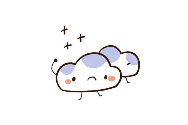 一组表示下雨的天气简笔画图片