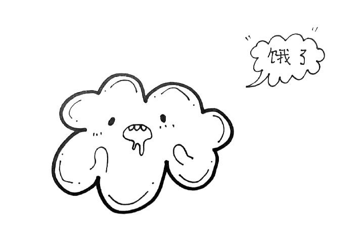 可爱的云朵表情简笔画图片