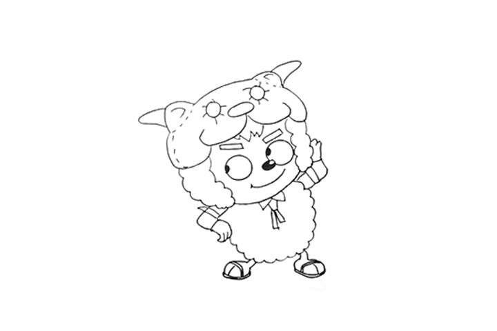 沸羊羊卡通简笔画