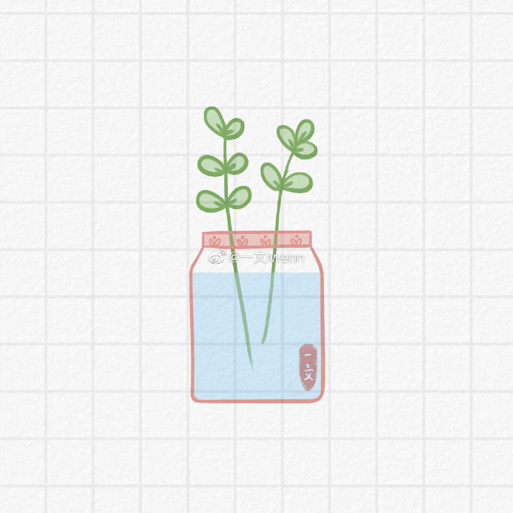 小清新的水培植物简笔画图片