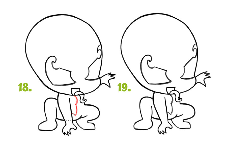可爱的毒液简笔画画法步骤
