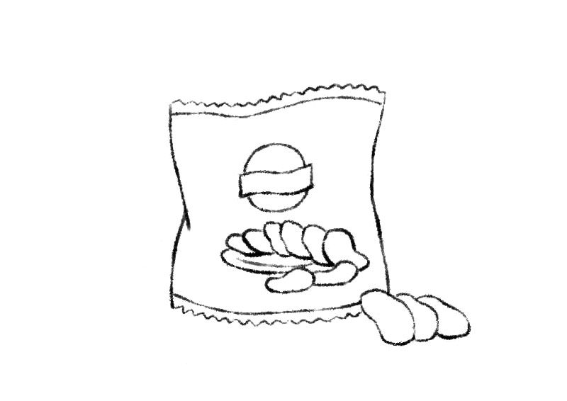 乐事薯片简笔画画法