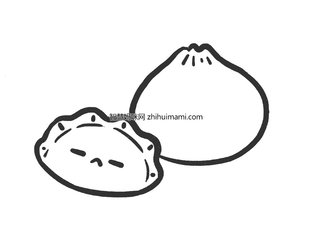 饺子包子超简单早餐简笔画教程