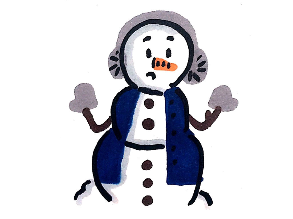 憨态可掬的小雪人简笔画