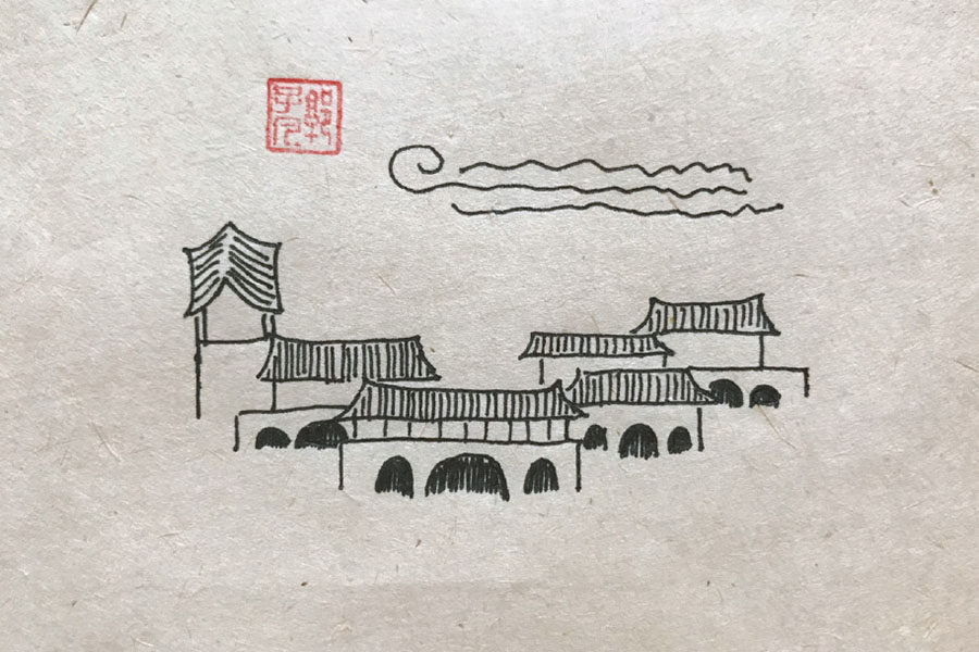 北京著名建筑简笔画图片 天安门 故宫