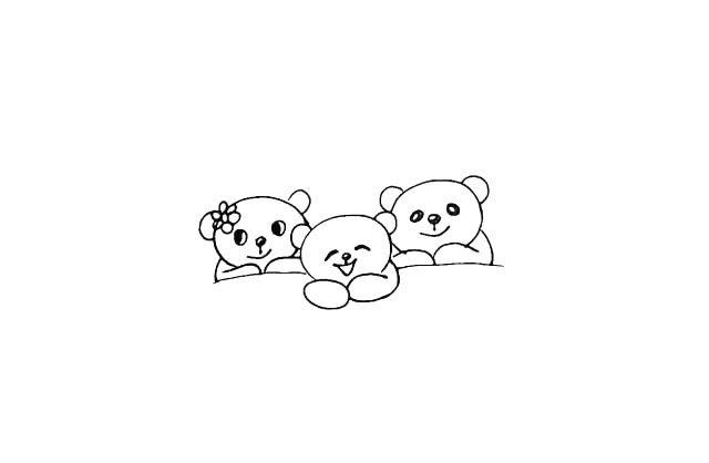 小熊一家简笔画步骤详解