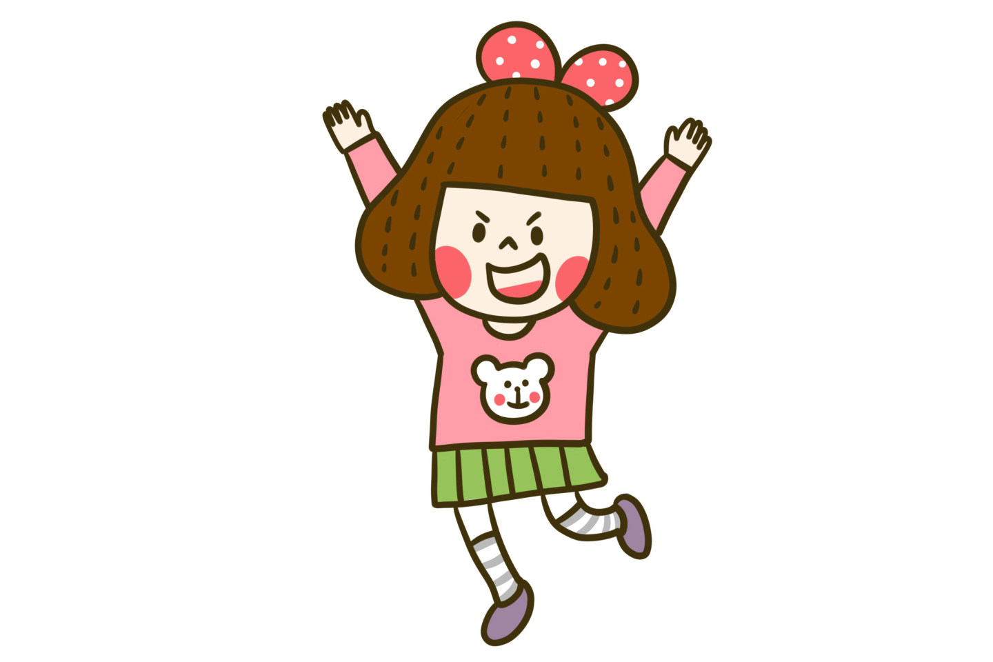 开心可爱的小女孩简笔画画法