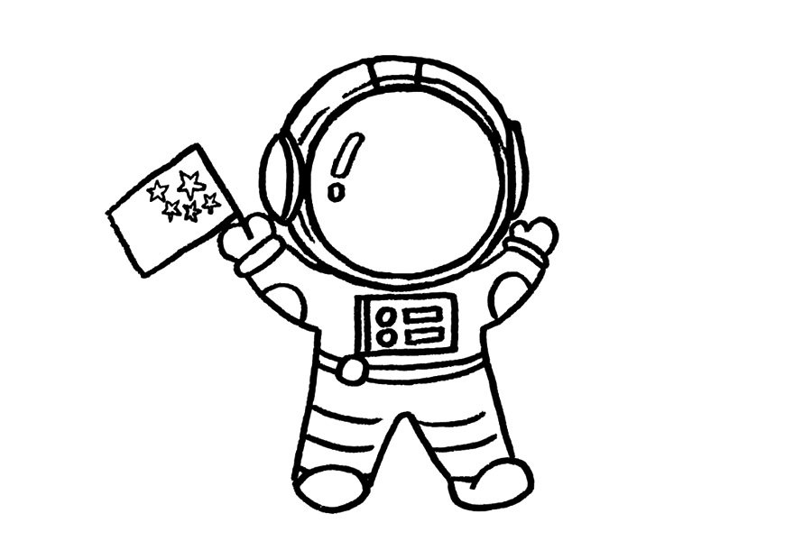 7步画宇宙航天员简笔画