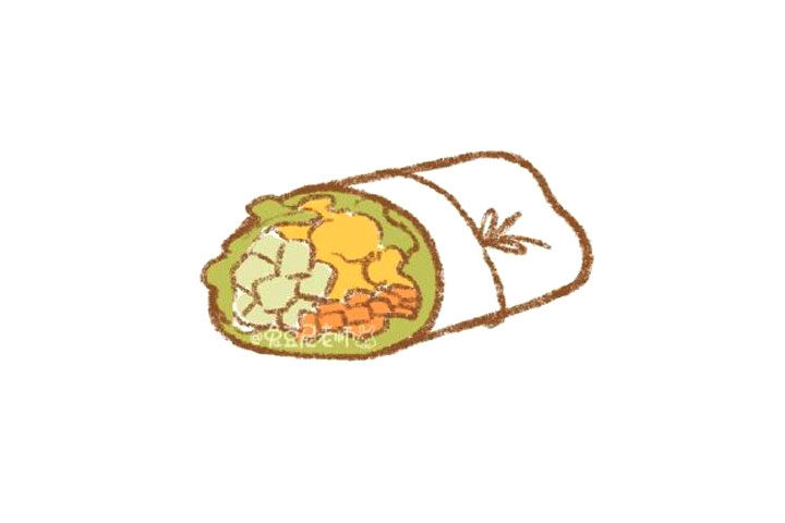 蔬菜卷简笔画画法步骤