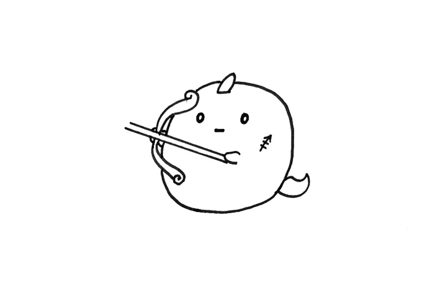 可爱卡通射手座简笔画教程