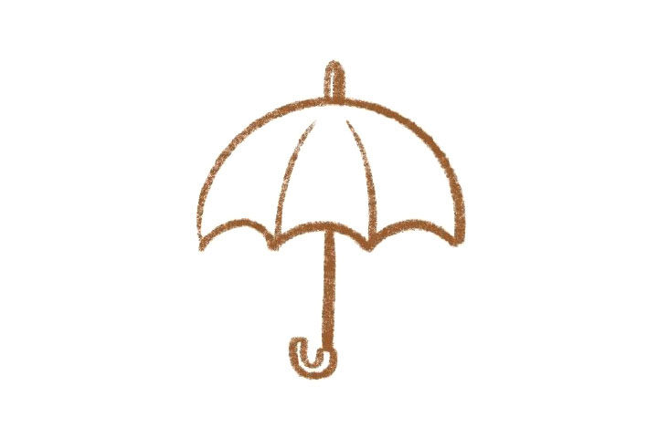 彩虹小雨伞怎么画