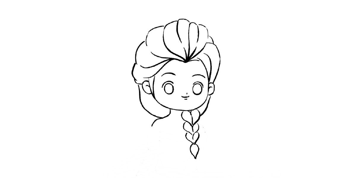 冰雪女王艾莎公主简笔画画法教程