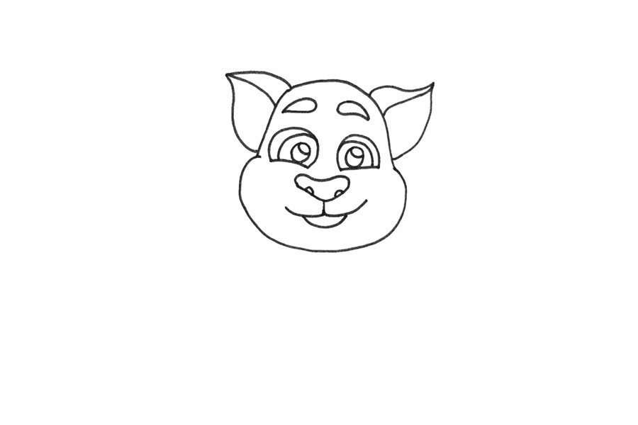 会说话的汤姆猫简笔画步骤