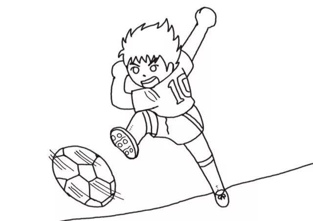 踢足球的小男孩卡通简笔画