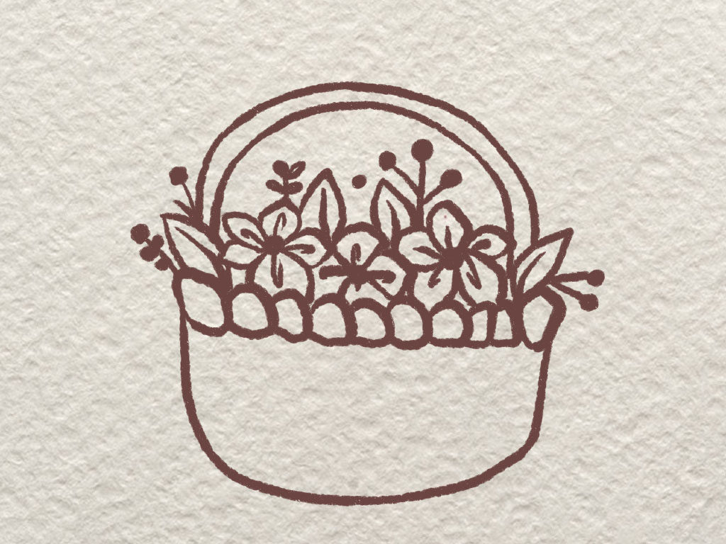 一篮鲜花简笔画画法步骤