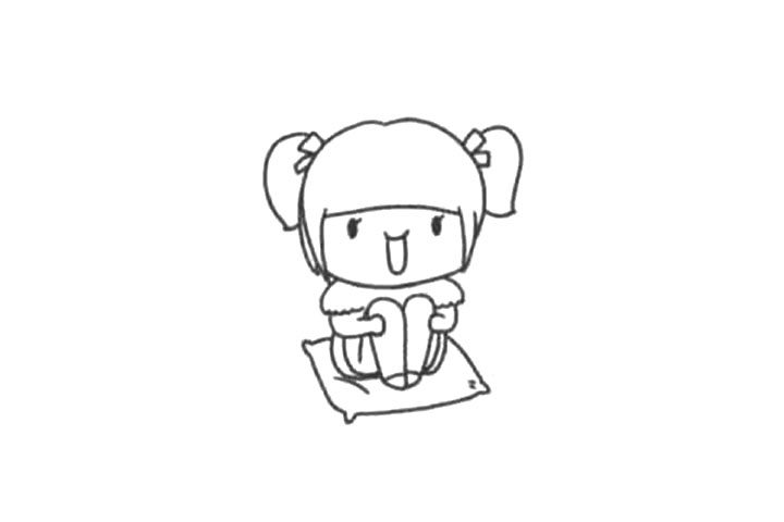 坐着的小女孩怎么画