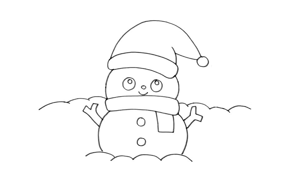 冬天雪人简笔画怎么画