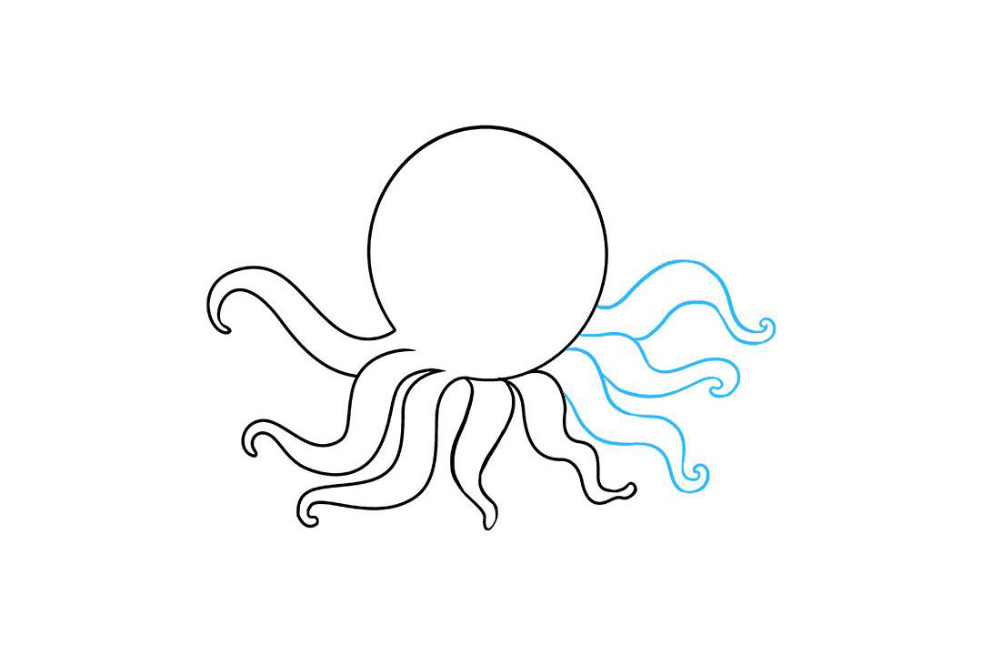 如何画可爱的章鱼简笔画