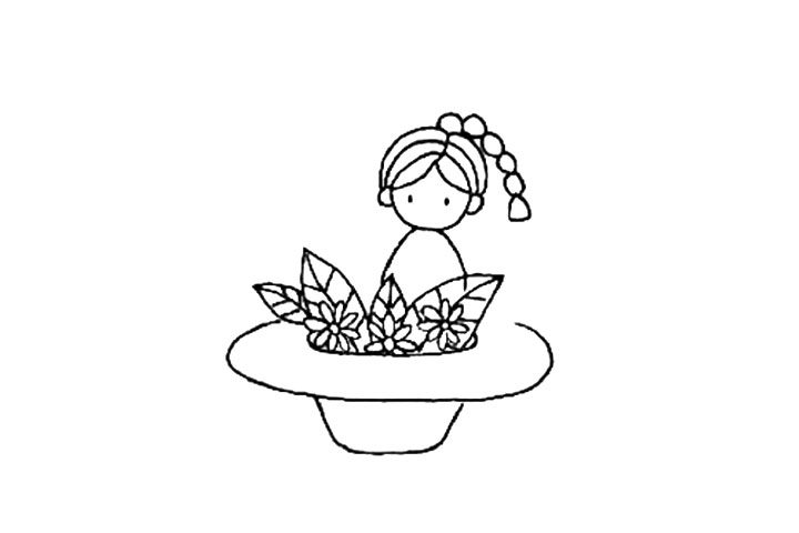 漂亮的草帽景观简笔画教程
