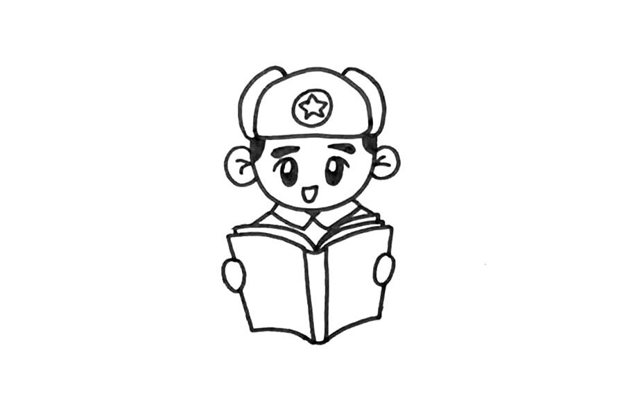 爱学习的雷锋叔叔怎么画