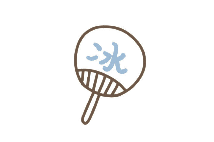 夏日解暑团扇简笔画画法