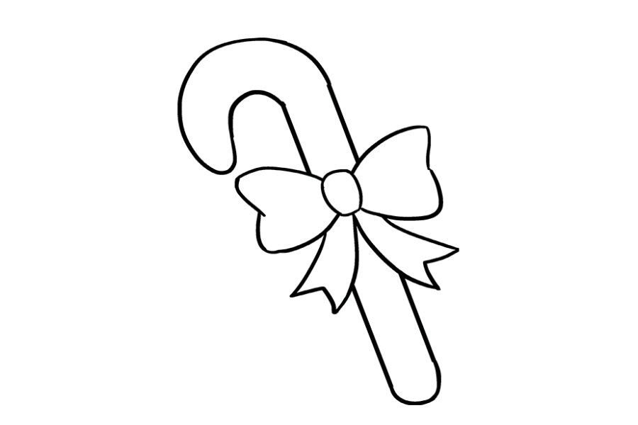 如何画拐杖糖