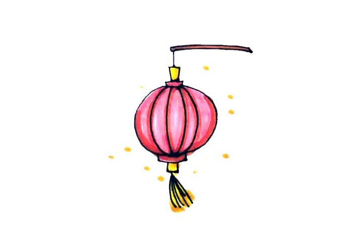 漂亮的灯笼简笔画画法步骤