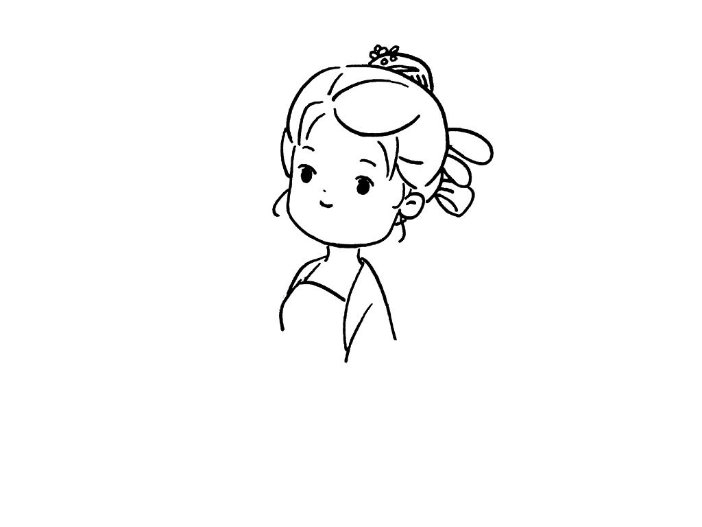 古风小姑娘简笔画教程