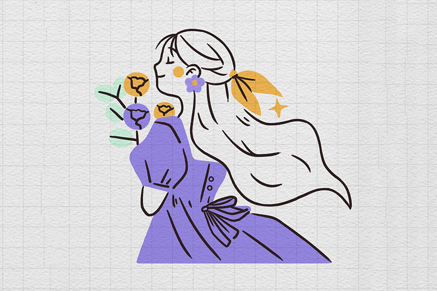 美少女头像简笔画怎么画