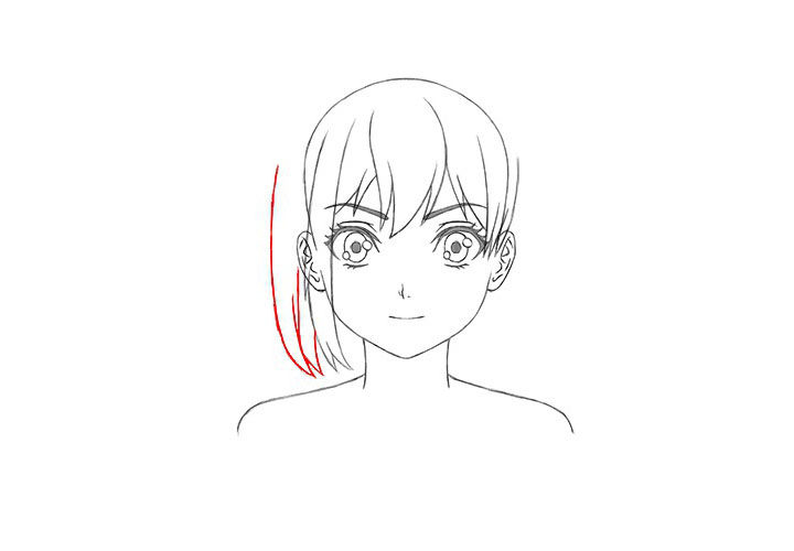短发女孩漫画正面图怎么画