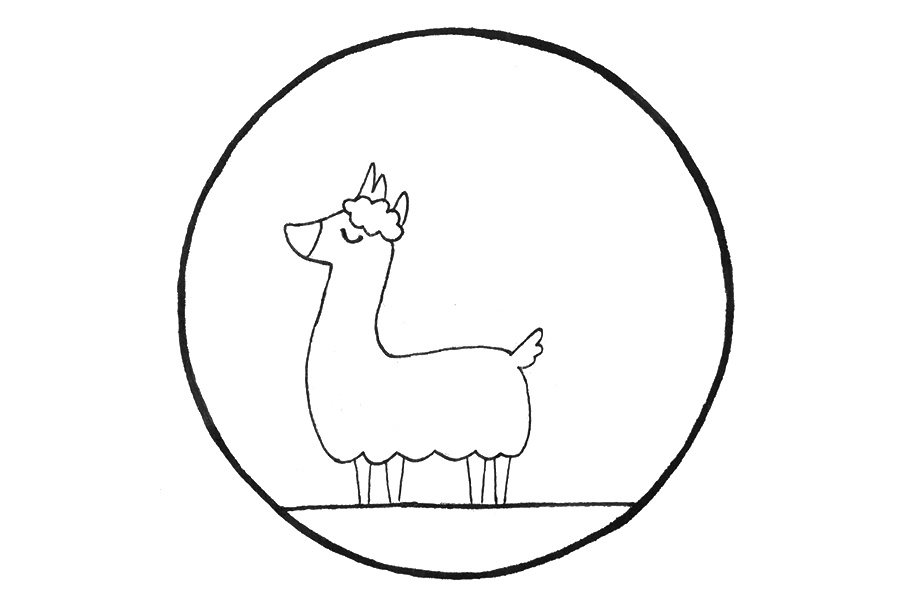 羊驼卡通简笔画