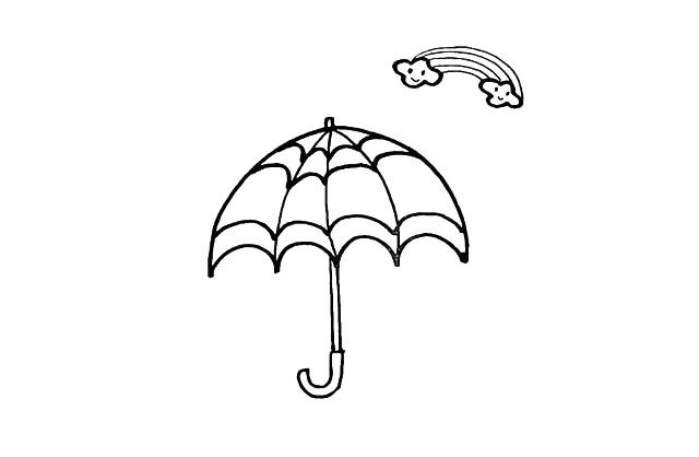 雨伞简笔画画法步骤