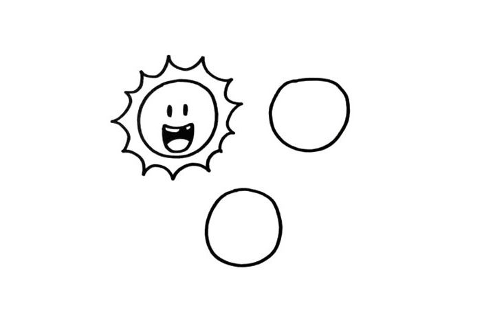 三个太阳简笔画画法步骤