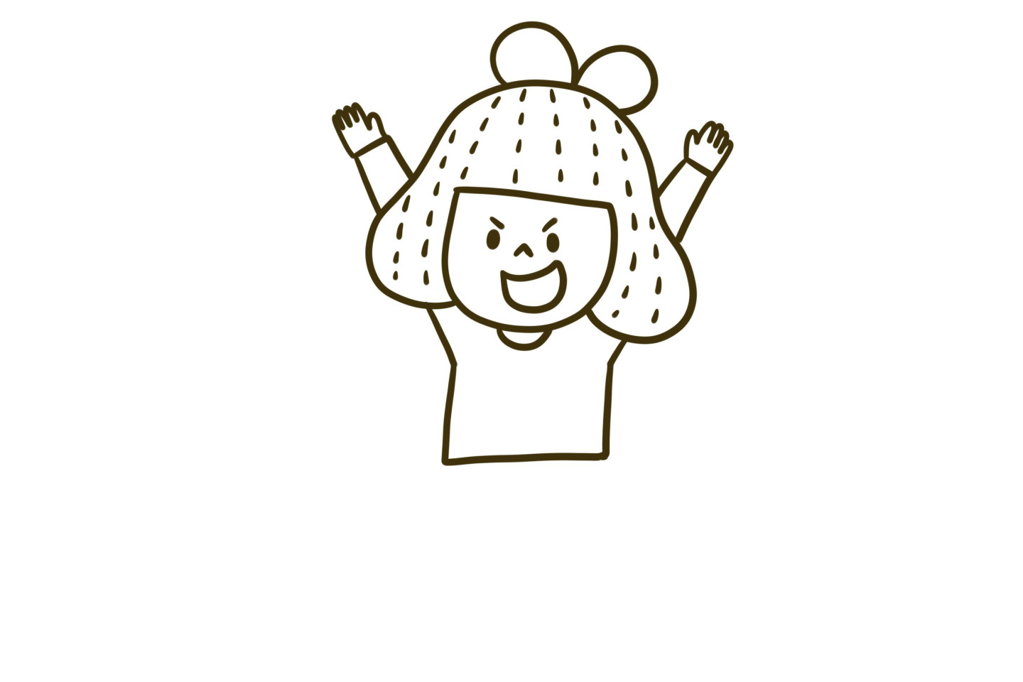 开心可爱的小女孩简笔画画法