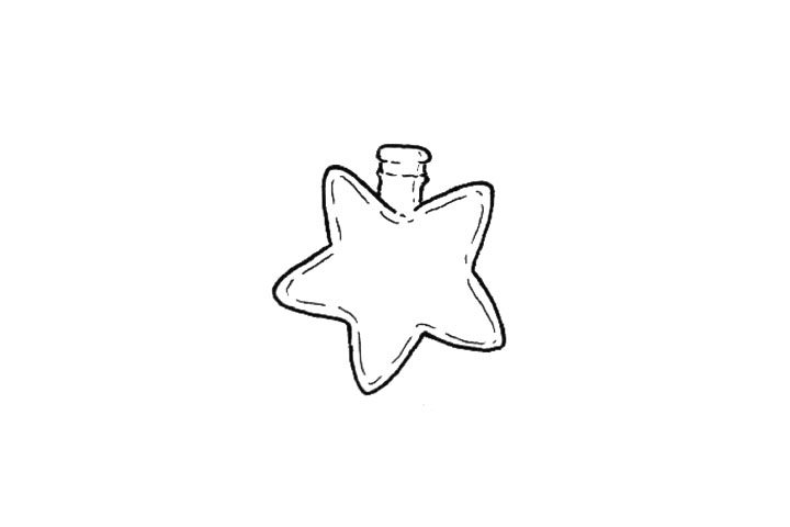 星星许愿瓶简笔画画法步骤