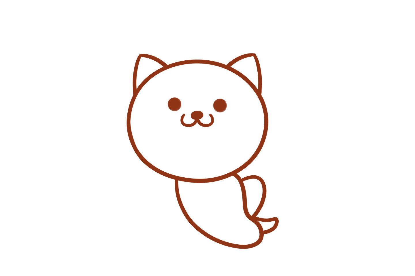 可爱的和服小猫简笔画画法