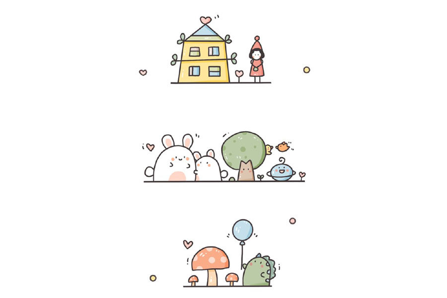 治愈系可爱简笔画图片