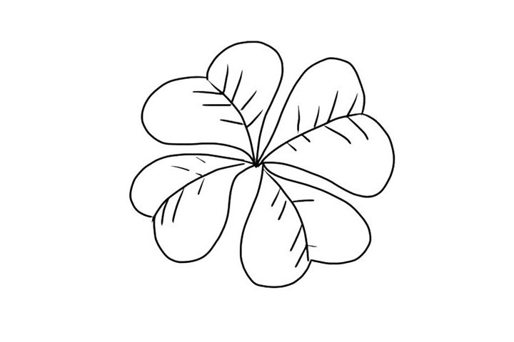 四叶草简笔画画法步骤